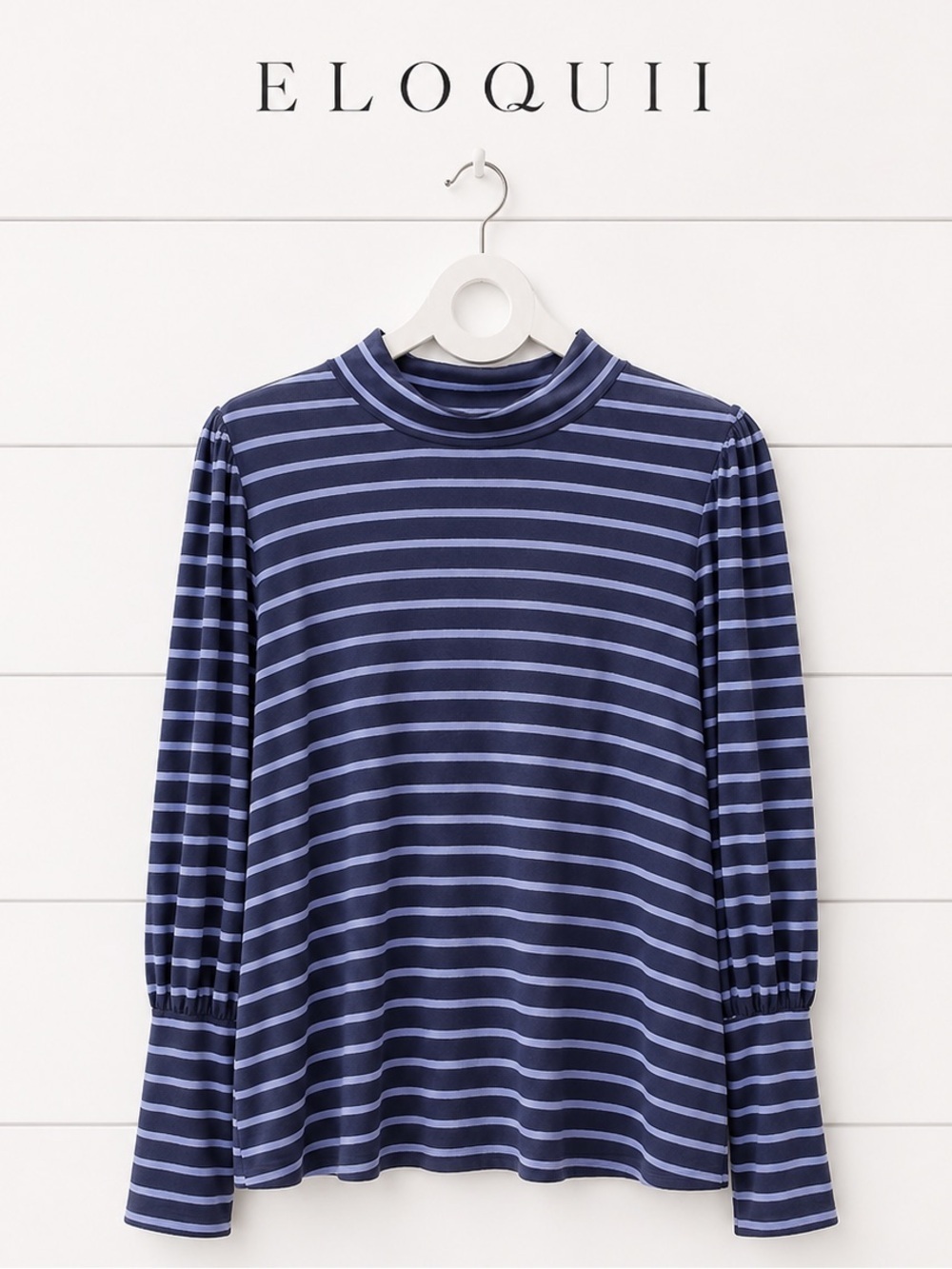 ELOQUII ELEMENTS Striped Mock Neck Top – Size 14/16